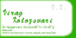 virag kolozsvari business card